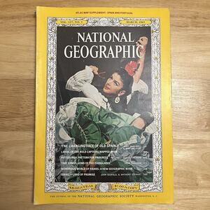Vintage National Geographic March 1965 Spain Pittsburgh Tree Snails Israel Fish